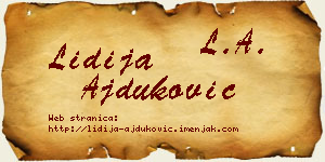 Lidija Ajduković vizit kartica